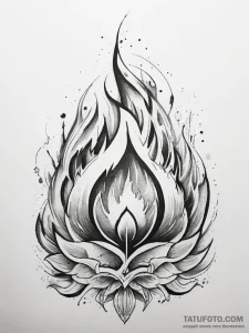 Tattoo sketch fire - эскиз тату (№1758103766_0, 17.09.2025 10:09) — Tatufoto.com