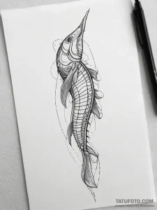 Tattoo sketch needlefish, tattoo sketch desig... - эскиз тату (№1758105958_0, 17.09.2025 10:45) — Tatufoto.com