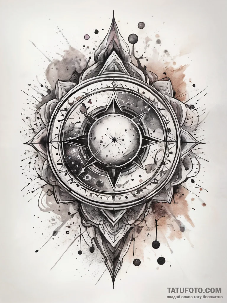 Tattoo sketch cosmic beginning, artistic tatt... - эскиз тату (№1758107394_0, 17.09.2025 11:09) — Tatufoto.com