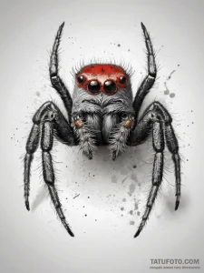Tattoo sketch jumping spider, concept art for... - эскиз тату (№1758109964_0, 17.09.2025 11:52) — Tatufoto.com