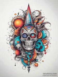 Tattoo sketch cosmic scene, tattoo line art,... - эскиз тату (№1758110954_0, 17.09.2025 12:09) — Tatufoto.com