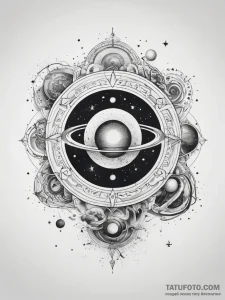 Tattoo sketch cosmic universe - эскиз тату (№1758111950_0, 17.09.2025 12:25) — Tatufoto.com