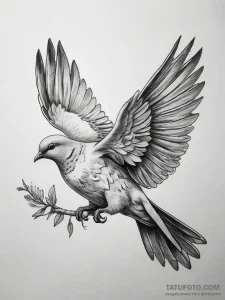 Tattoo sketch puns a dove that says "i'm a do... - эскиз тату (№1758112544_0, 17.09.2025 12:35) — Tatufoto.com