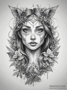 Tattoo sketch forest, artistic tattoo sketch,... - эскиз тату (№1758113730_0, 17.09.2025 12:55) — Tatufoto.com