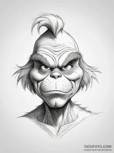 Tattoo sketch the grinch with a song, ink ill... - эскиз тату (№1758113929_0, 17.09.2025 12:58) — Tatufoto.com