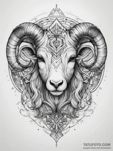 Tattoo sketch aries zodiac symbol, tattoo dra... - эскиз тату (№1758114125_0, 17.09.2025 13:02) — Tatufoto.com