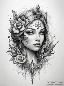Tattoo sketch fortress - эскиз тату (№1758114331_0, 17.09.2025 13:05) — Tatufoto.com