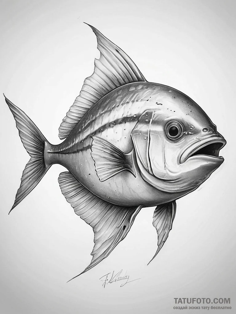 Tattoo sketch trevally - эскиз тату (№1758114533_0, 17.09.2025 13:08) — Tatufoto.com