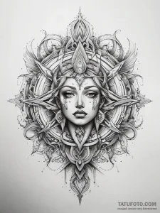 Tattoo sketch divine power - эскиз тату (№1758117731_0, 17.09.2025 14:02) — Tatufoto.com