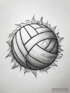 Tattoo sketch volleyball with a sun, tattoo l... - эскиз тату (№1758118126_0, 17.09.2025 14:08) — Tatufoto.com