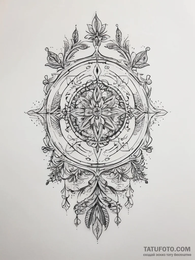 Tattoo sketch mirror, ink illustration for ta... - эскиз тату (№1758125072_0, 17.09.2025 16:04) — Tatufoto.com