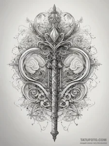Tattoo sketch was sceptre with a staff, tatto... - эскиз тату (№1758126666_0, 17.09.2025 16:31) — Tatufoto.com