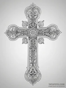 православний крест - эскиз тату (№1758132606_0, 17.09.2025 18:10) — Tatufoto.com