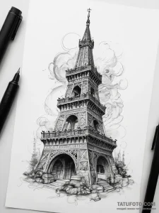 Tattoo sketch tower - эскиз тату (№1758133697_0, 17.09.2025 18:28) — Tatufoto.com