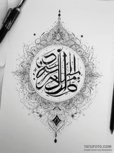 Tattoo sketch bismillah calligraphy - эскиз тату (№1758136755_0, 17.09.2025 19:19) — Tatufoto.com