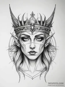 Tattoo sketch high elf crown, tattoo sketch d... - эскиз тату (№1758137761_0, 17.09.2025 19:36) — Tatufoto.com