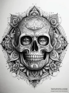 Tattoo sketch chicano доллар - эскиз тату (№1758139957_0, 17.09.2025 20:12) — Tatufoto.com