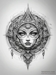 Tattoo sketch circle, ink illustration for ta... - эскиз тату (№1758147828_0, 17.09.2025 22:23) — Tatufoto.com