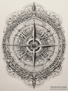 Tattoo sketch slavic labyrinth with a compass... - эскиз тату (№1758151251_0, 17.09.2025 23:20) — Tatufoto.com
