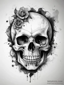 Tattoo sketch череп с туманностью - эскиз тату (№1758151661_0, 17.09.2025 23:27) — Tatufoto.com