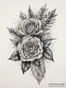 Tattoo sketch banksia, ink illustration for t... - эскиз тату (№1758152259_0, 17.09.2025 23:37) — Tatufoto.com