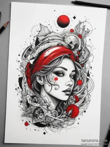 Tattoo sketch cosmic ocean, tattoo flash shee... - эскиз тату (№1758153093_0, 17.09.2025 23:51) — Tatufoto.com