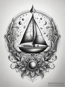 Tattoo sketch cosmic creation, ink illustrati... - эскиз тату (№1758178227_0, 18.09.2025 06:50) — Tatufoto.com