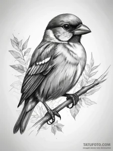 Tattoo sketch sparrow - эскиз тату (№1758181680_0, 18.09.2025 07:48) — Tatufoto.com
