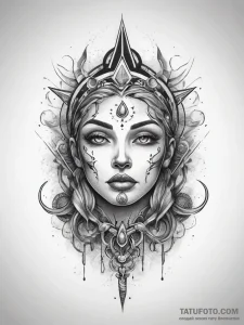 Tattoo sketch cosmic identity, artistic tatto... - эскиз тату (№1758183096_0, 18.09.2025 08:11) — Tatufoto.com