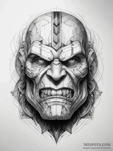 Tattoo sketch golem, concept art for tattoo,... - эскиз тату (№1758183503_0, 18.09.2025 08:18) — Tatufoto.com