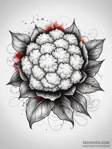 Tattoo sketch cauliflower flower, tattoo sket... - эскиз тату (№1758183701_0, 18.09.2025 08:21) — Tatufoto.com