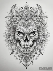 Tattoo sketch slavic embroidery pattern with... - эскиз тату (№1758184109_0, 18.09.2025 08:28) — Tatufoto.com