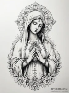 божью матерь - эскиз тату (№1758185169_0, 18.09.2025 08:46) — Tatufoto.com