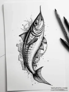 Tattoo sketch mackerel - эскиз тату (№1758185841_0, 18.09.2025 08:57) — Tatufoto.com