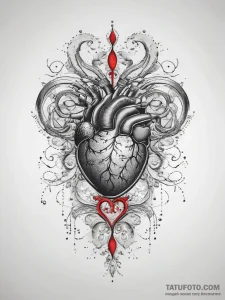 Tattoo sketch heartbeat with a picture, artis... - эскиз тату (№1758189196_0, 18.09.2025 09:53) — Tatufoto.com