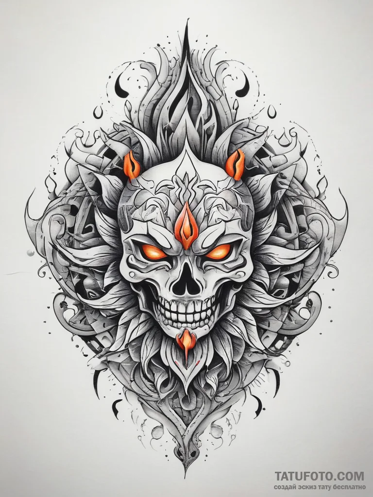 Tattoo sketch kolovrat with fire, tattoo draw... - эскиз тату (№1758189778_0, 18.09.2025 10:02) — Tatufoto.com