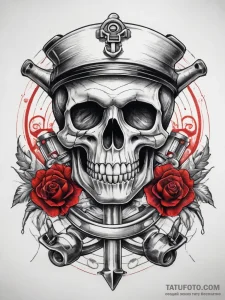 Tattoo sketch череп с поршнем, tattoo drawing... - эскиз тату (№1758190953_0, 18.09.2025 10:22) — Tatufoto.com