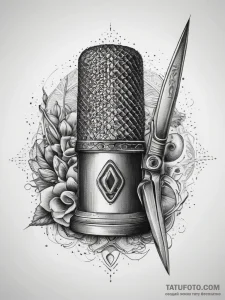 Tattoo sketch tailor thimble and scissors, ar... - эскиз тату (№1758191344_0, 18.09.2025 10:29) — Tatufoto.com