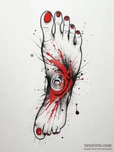 Tattoo sketch foot, tattoo line art, bold out... - эскиз тату (№1758195084_0, 18.09.2025 11:31) — Tatufoto.com