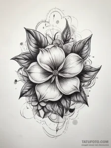 Tattoo sketch basil flower, artistic tattoo s... - эскиз тату (№1758195479_0, 18.09.2025 11:37) — Tatufoto.com
