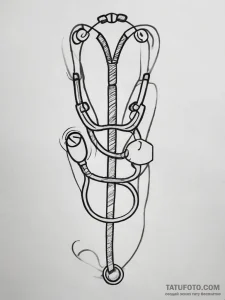 Tattoo sketch paramedic stethoscope, tattoo d... - эскиз тату (№1758195863_0, 18.09.2025 11:44) — Tatufoto.com