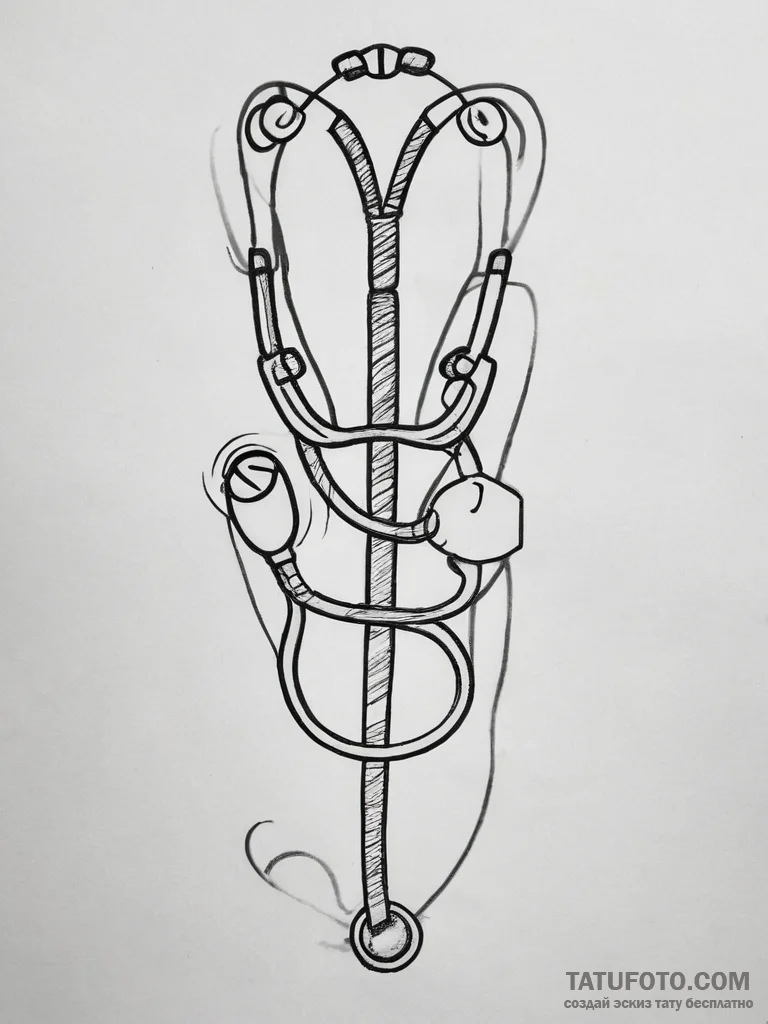 Tattoo sketch paramedic stethoscope, tattoo d... - эскиз тату (№1758195863_0, 18.09.2025 11:44) — Tatufoto.com