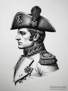 Tattoo sketch napoleon bonaparte silhouette,... - эскиз тату (№1758196446_0, 18.09.2025 11:54) — Tatufoto.com