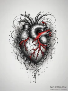 Tattoo sketch heart, artistic tattoo sketch,... - эскиз тату (№1758200409_0, 18.09.2025 13:00) — Tatufoto.com