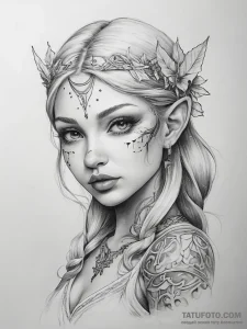 Tattoo sketch elf - эскиз тату (№1758202041_0, 18.09.2025 13:27) — Tatufoto.com