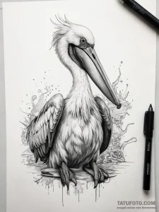 Tattoo sketch pelican - эскиз тату (№1758204374_0, 18.09.2025 14:06) — Tatufoto.com
