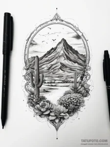 Tattoo sketch desert - эскиз тату (№1758207087_0, 18.09.2025 14:51) — Tatufoto.com