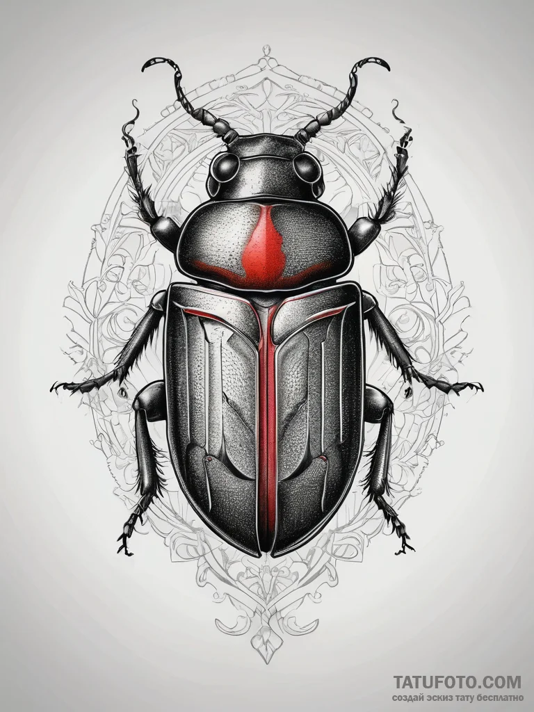Tattoo sketch cigarette beetle, concept art f... - эскиз тату (№1758259815_0, 19.09.2025 05:30) — Tatufoto.com