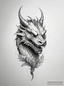 Dragon, pions - минимализм, реализм (ч/б) - эскиз тату (№1758262685_0, 19.09.2025 06:18) — Tatufoto.com