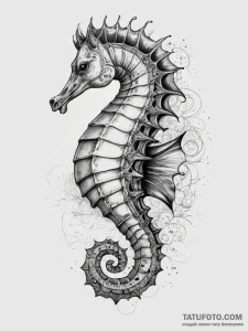 Tattoo sketch seahorse, artistic tattoo sketc... - эскиз тату (№1758267411_0, 19.09.2025 07:36) — Tatufoto.com